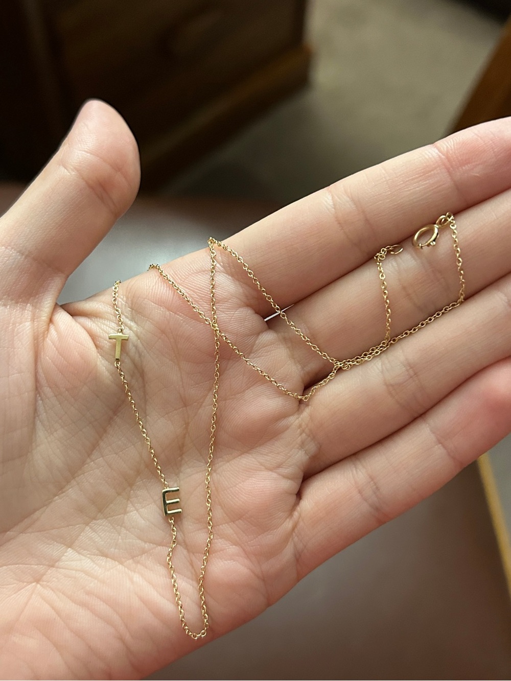 The Right Hand Gal gold initials necklace